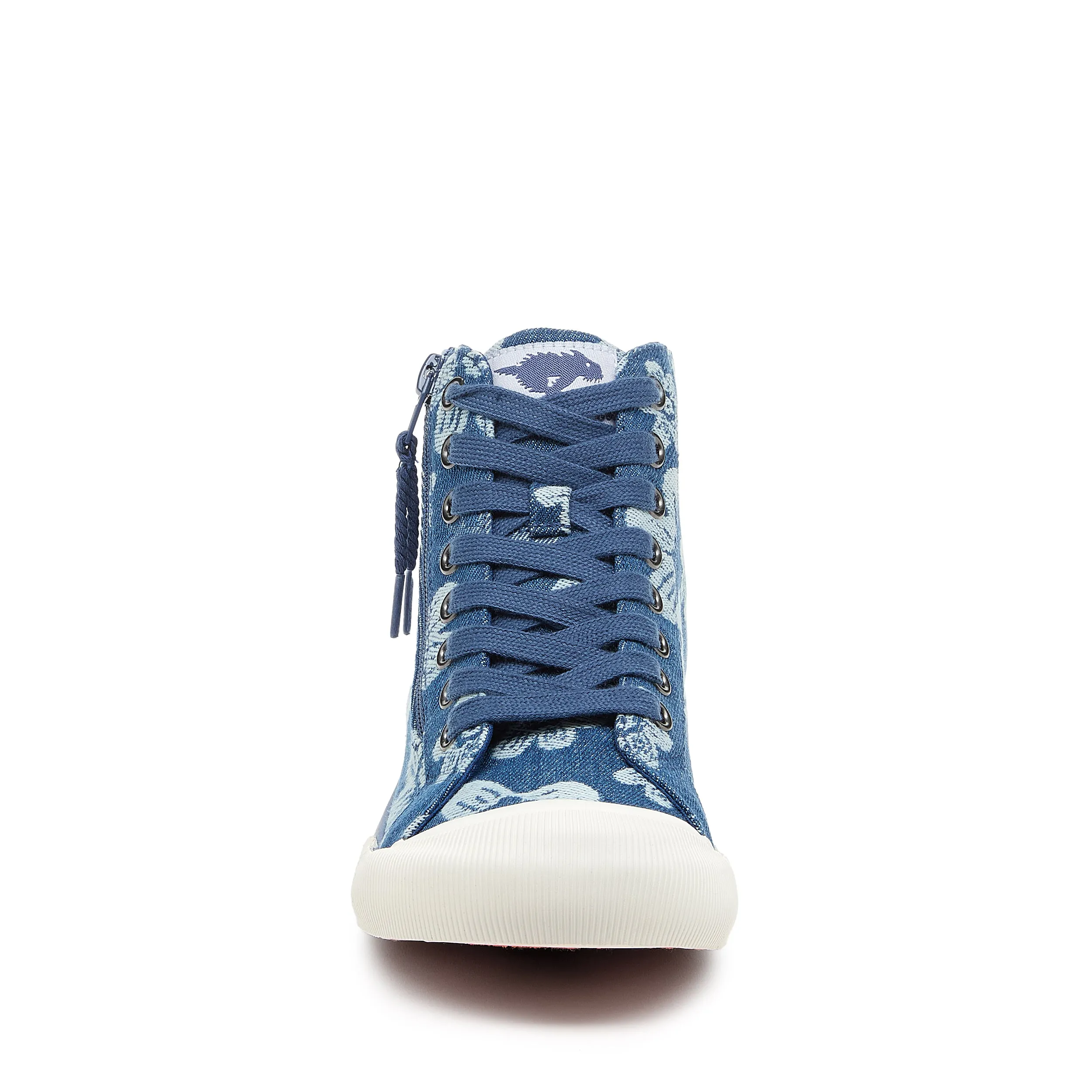 Jazzin Embroidered Floral Blue High Top Sneaker