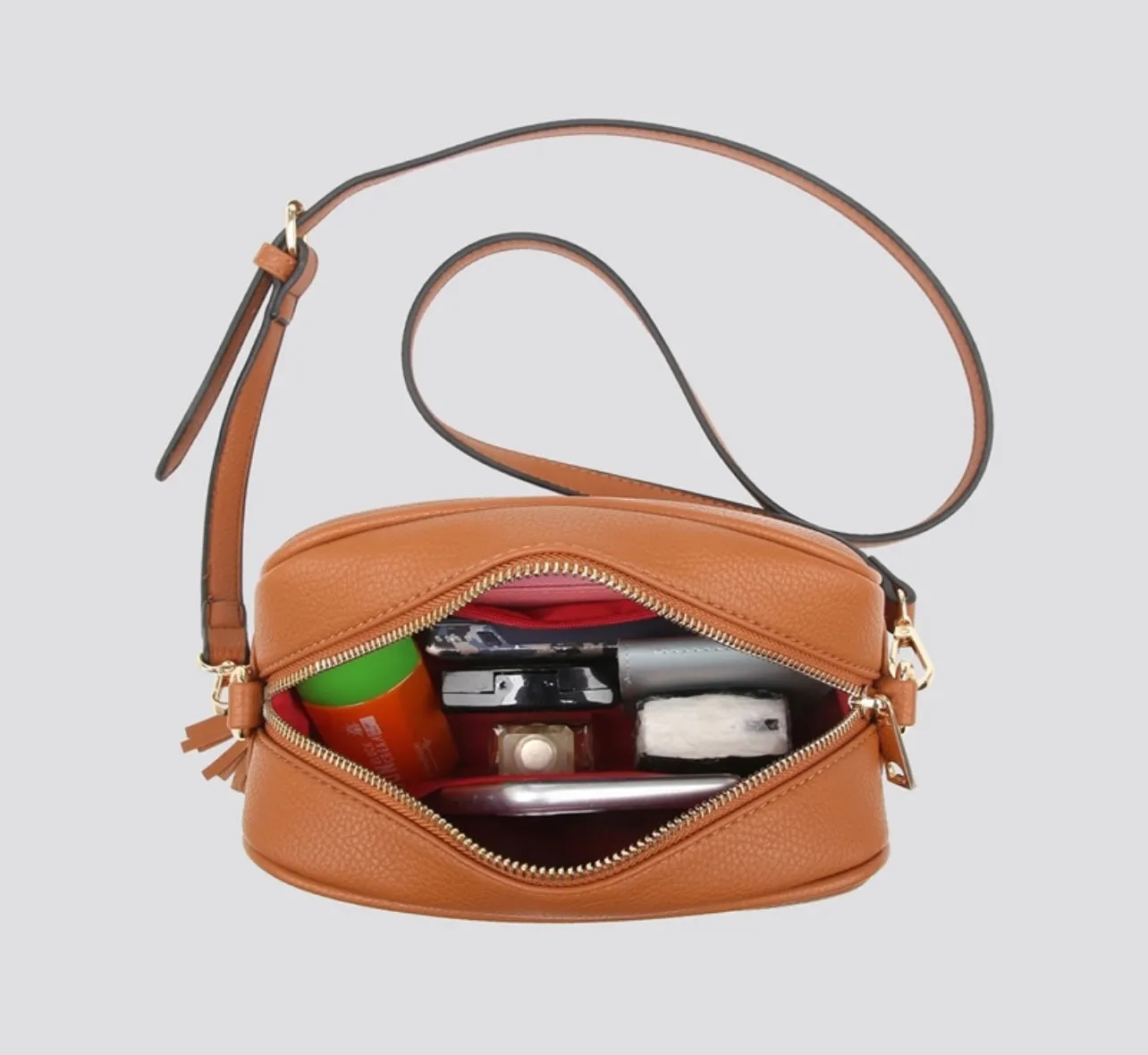 Leather Camera Bag - Rose Gold