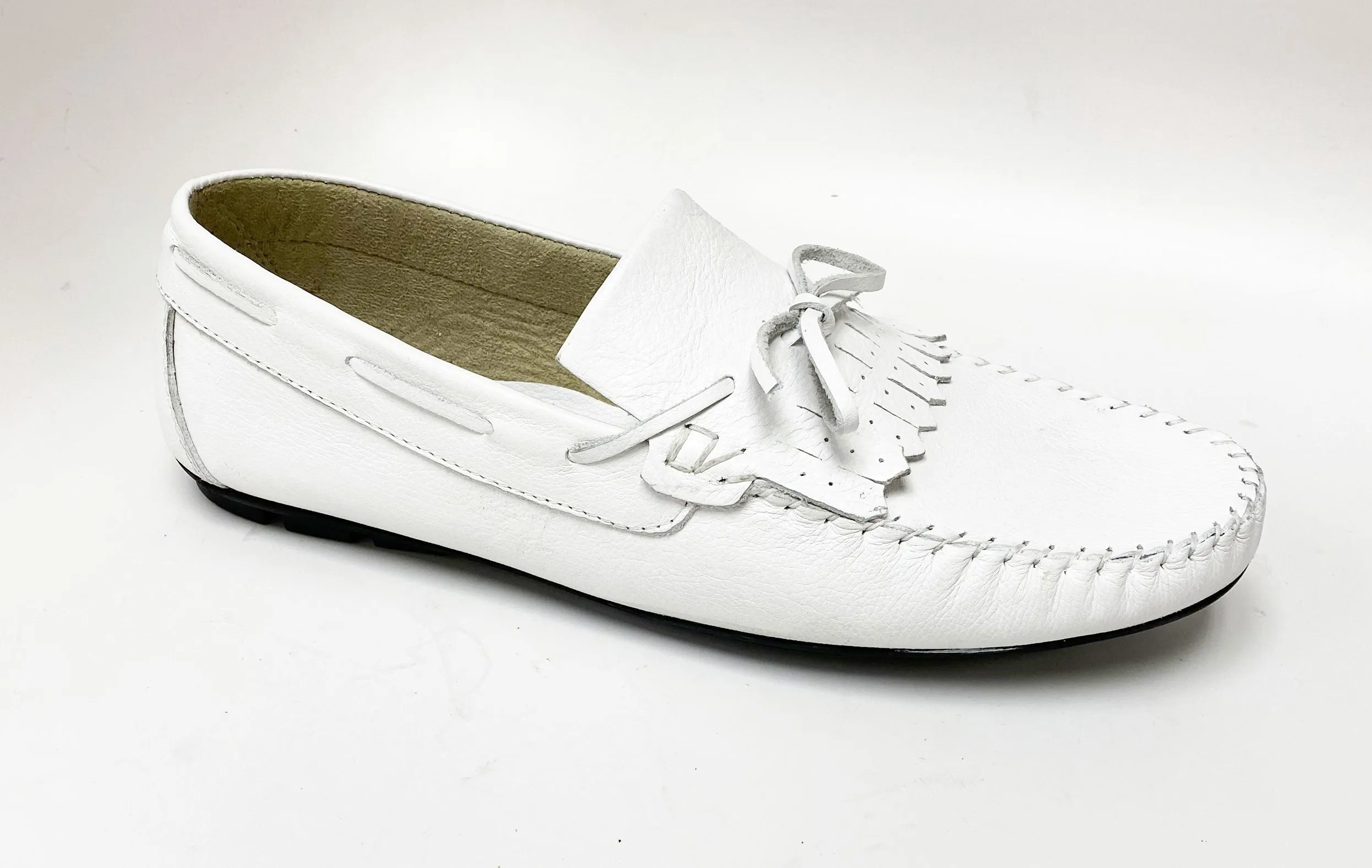 Maurice Supple Calfskin Slip-On Driving Moccasin White