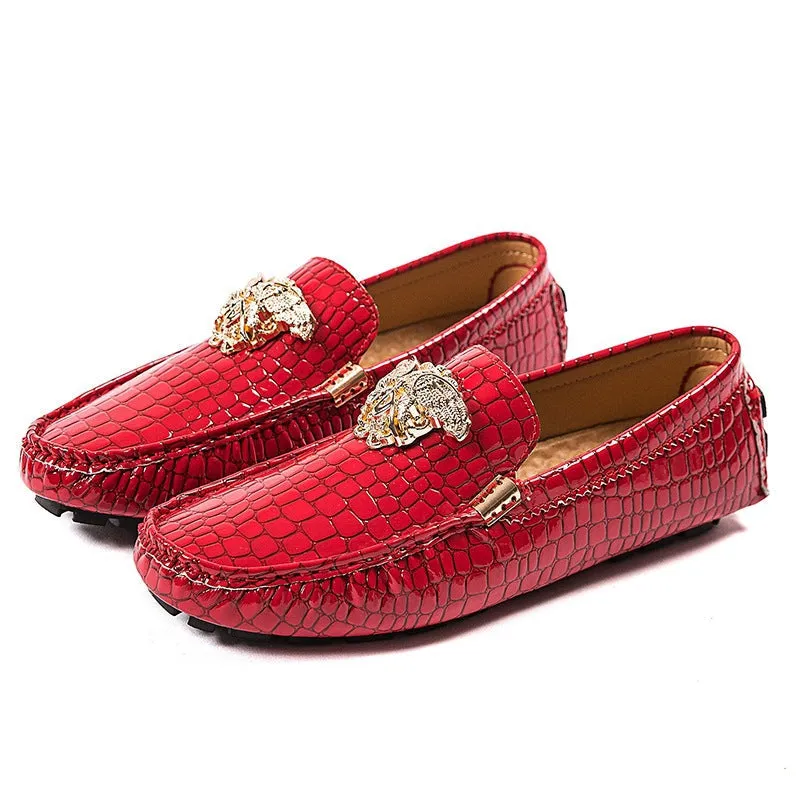 Men's Faux Crocodile Leather Loafers