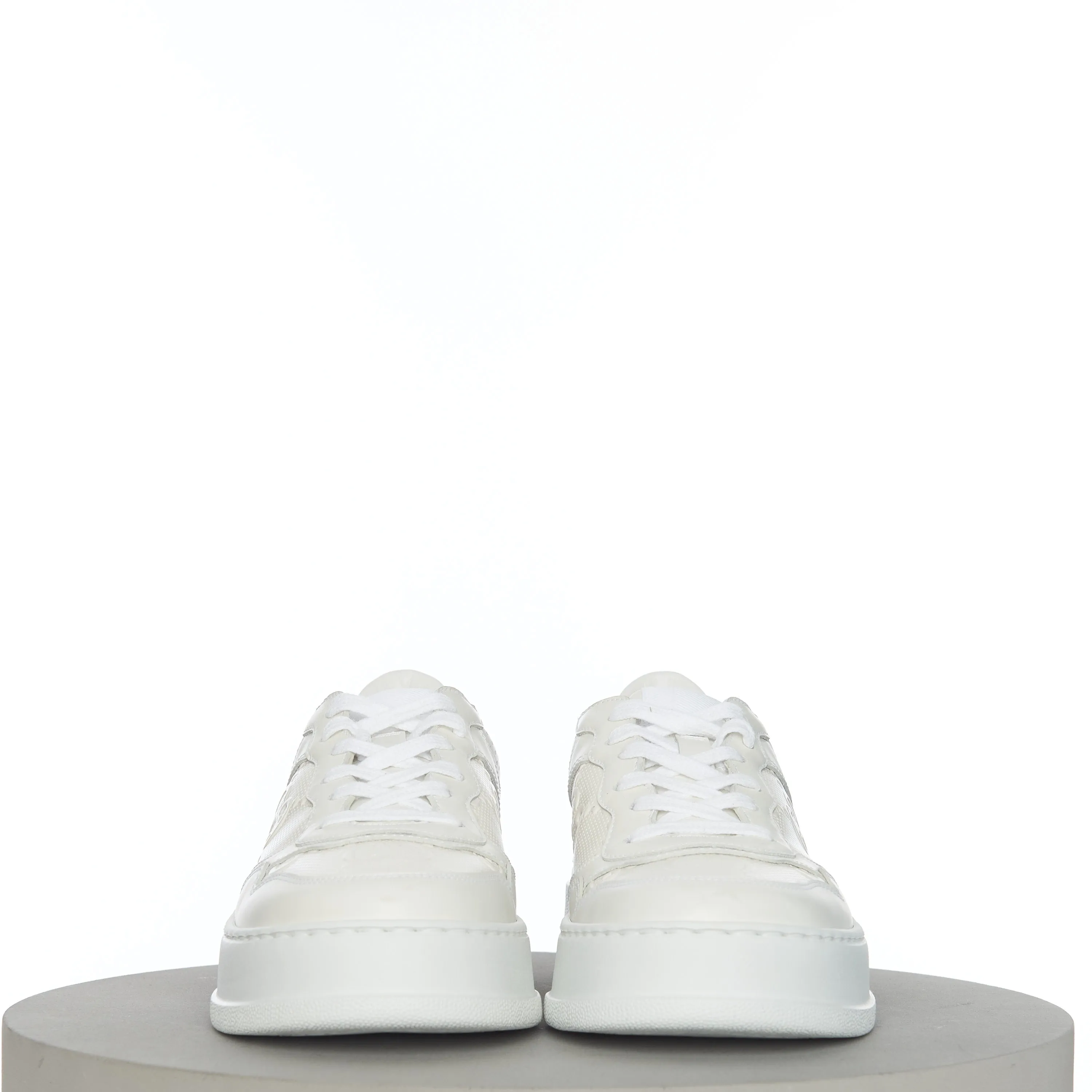 Men's GG Embossed Sneaker In White Leather