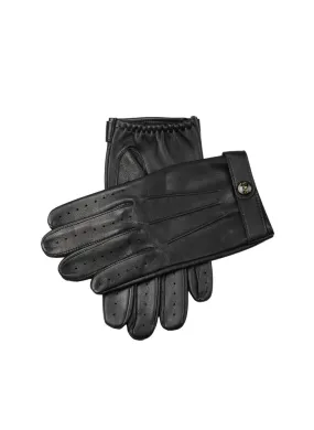 Three-Point Leather Driving Gloves for Men with Heritage Touchscreen Feature