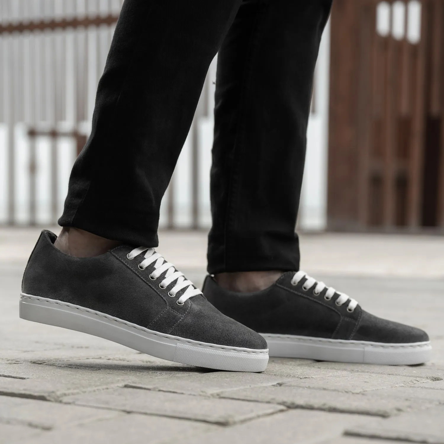 Murphy Low Top Grey Suede Leather Sneakers