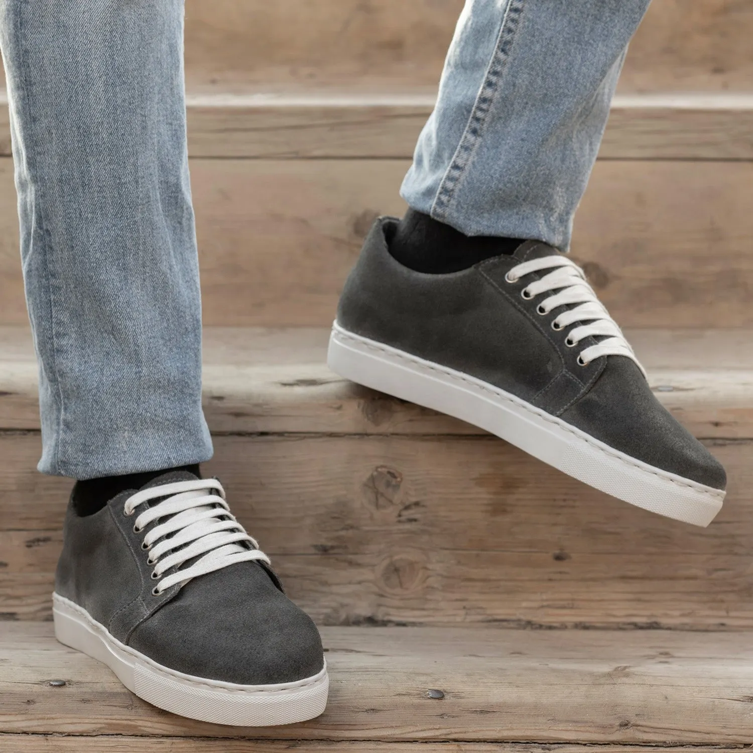 Murphy Low Top Grey Suede Leather Sneakers