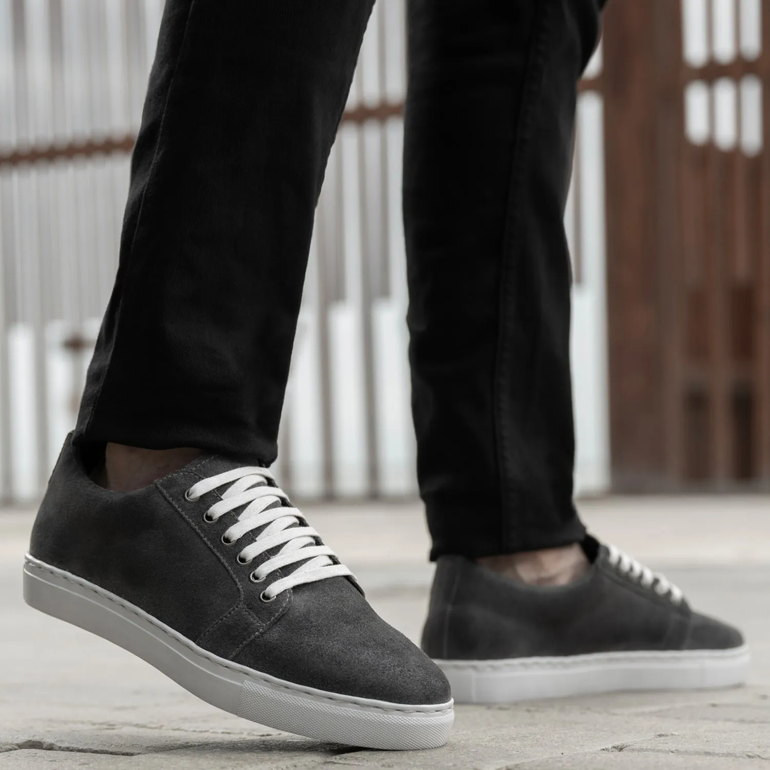 Murphy Low Top Grey Suede Leather Sneakers