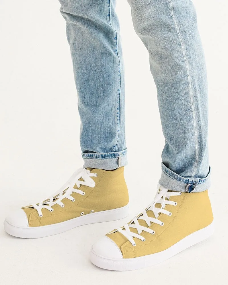 Pastel Orange Yellow Men's High-top Canvas Sneakers | Men's | Bright Pastel Orange Yellow | C0M15Y60K0