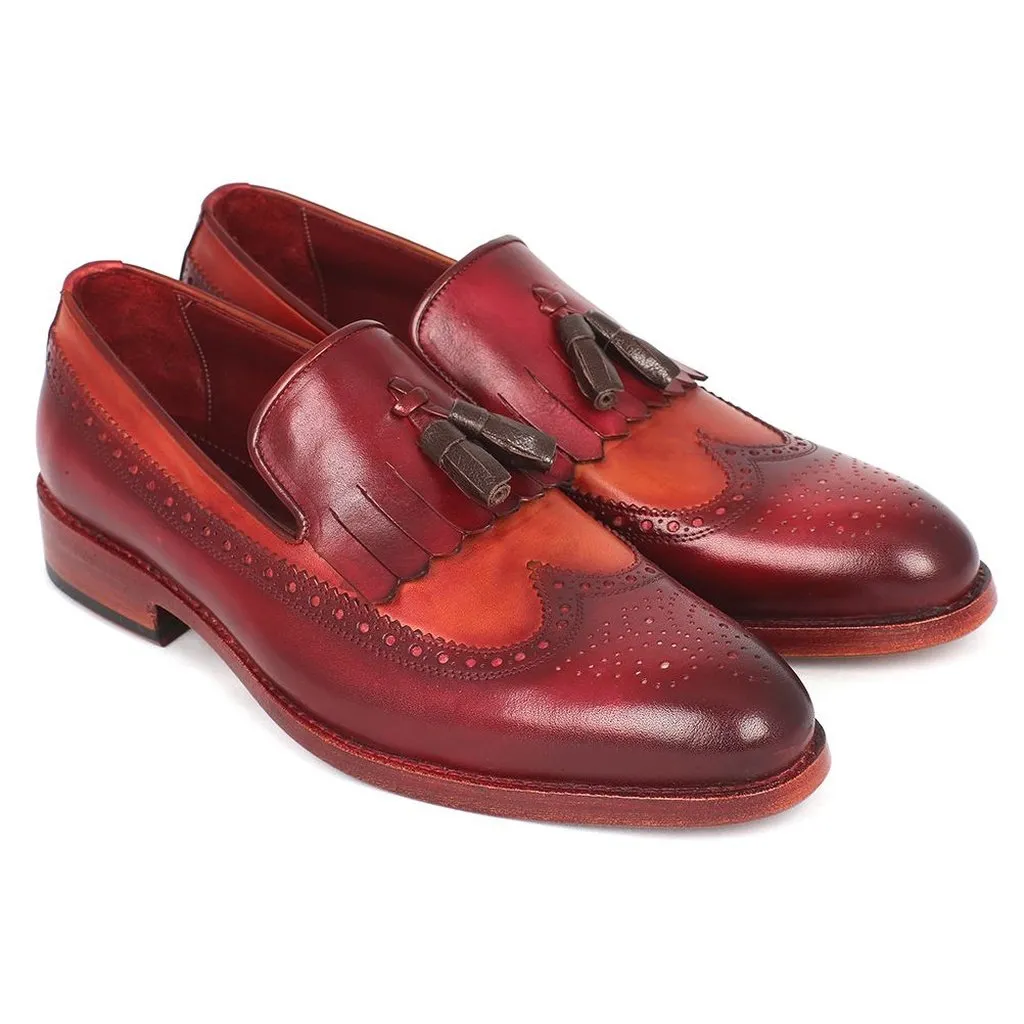 Paul Parkman Kiltie Tassel Loafer Tobacco & Bordeaux (ID#KT64CB)