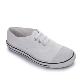 Prefect (White) Lacing PT School Shoes For Kids SKOOLTENIS By Liberty