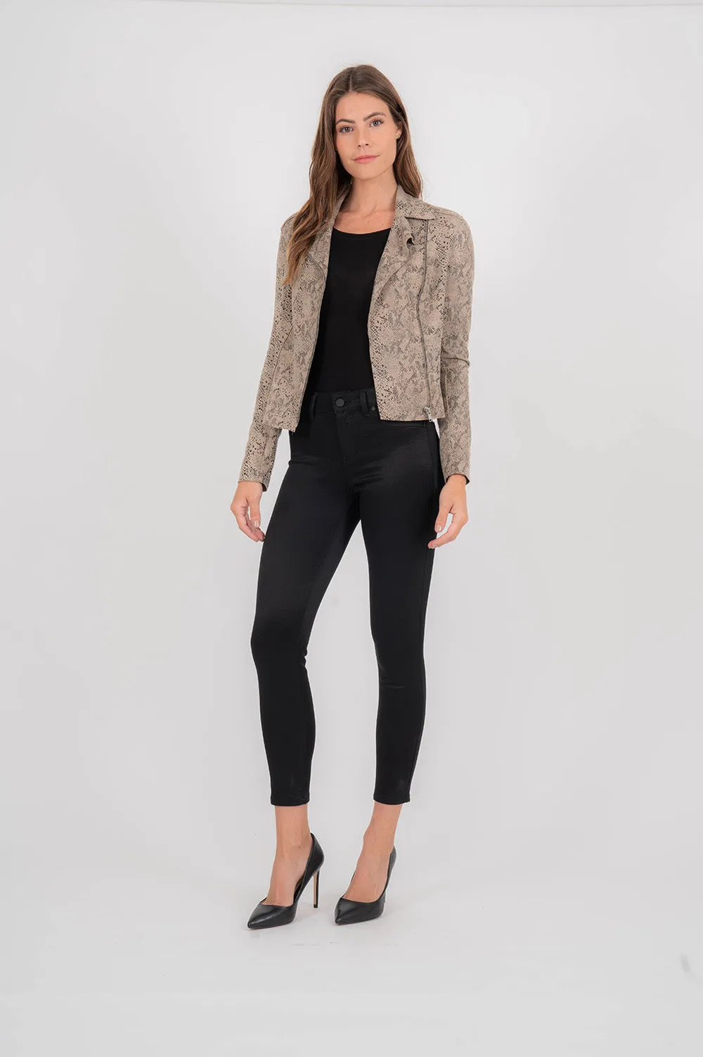 Tabitha Vegan Suede Moto Jacket