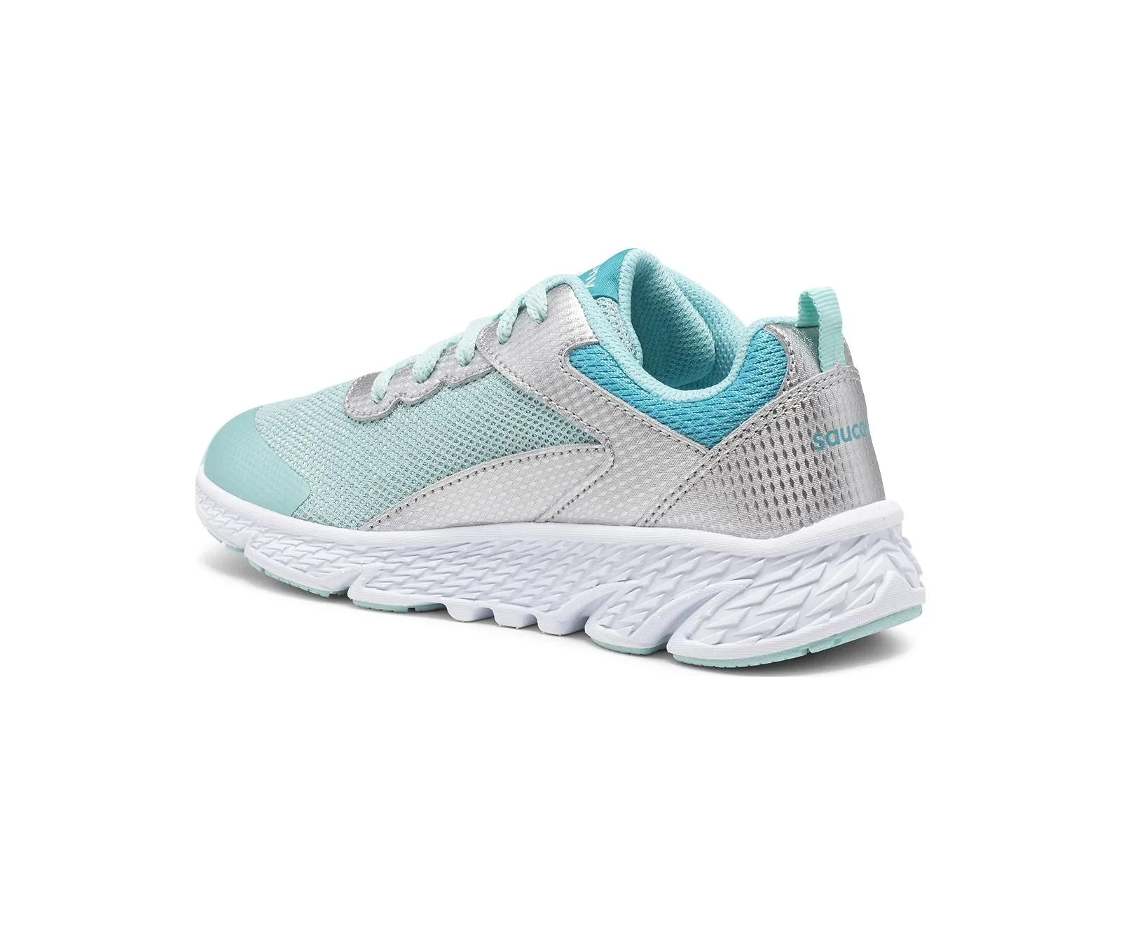 Wind Lace Kids Sneaker - Turq/Blue/Silver