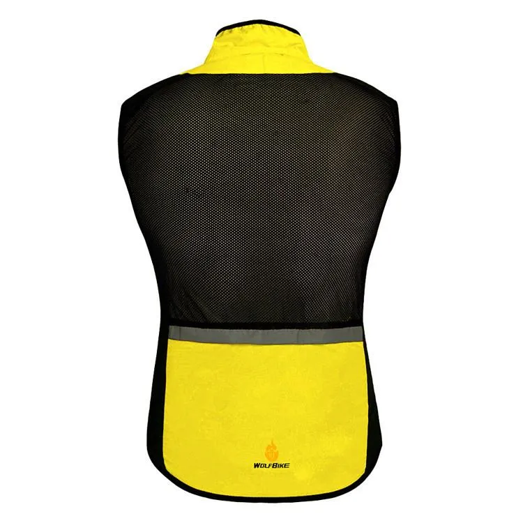 WOLFBIKE Yellow Sleeveless Cycling Jersey